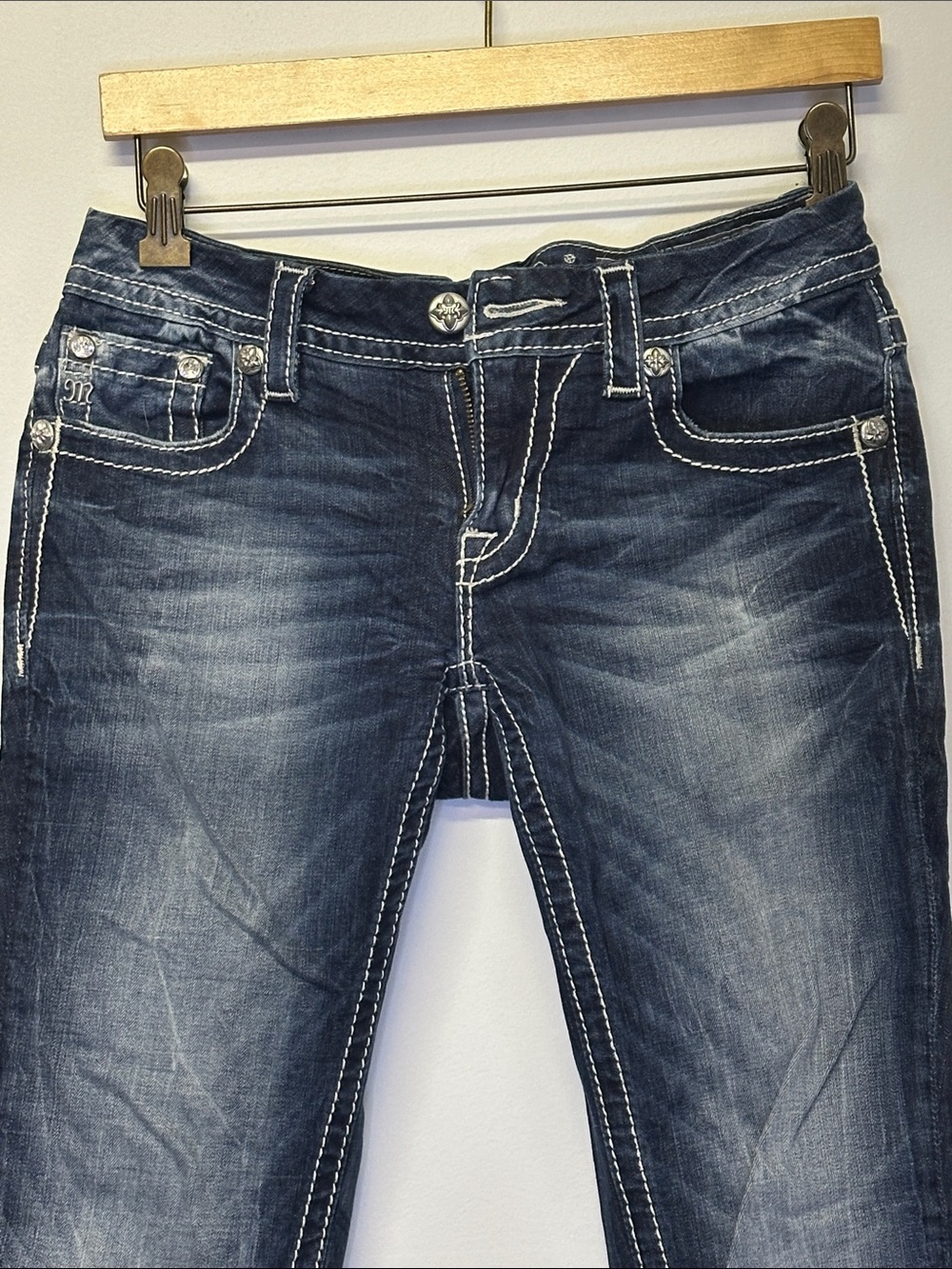 Miss Me Signature skinny phoenix sequins stitch size 27 - Picture 4 of 5
